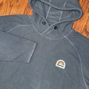 Howler Brothers Palo Duro Grid Fleece Hoodie Men's XL Blue Grey Performance